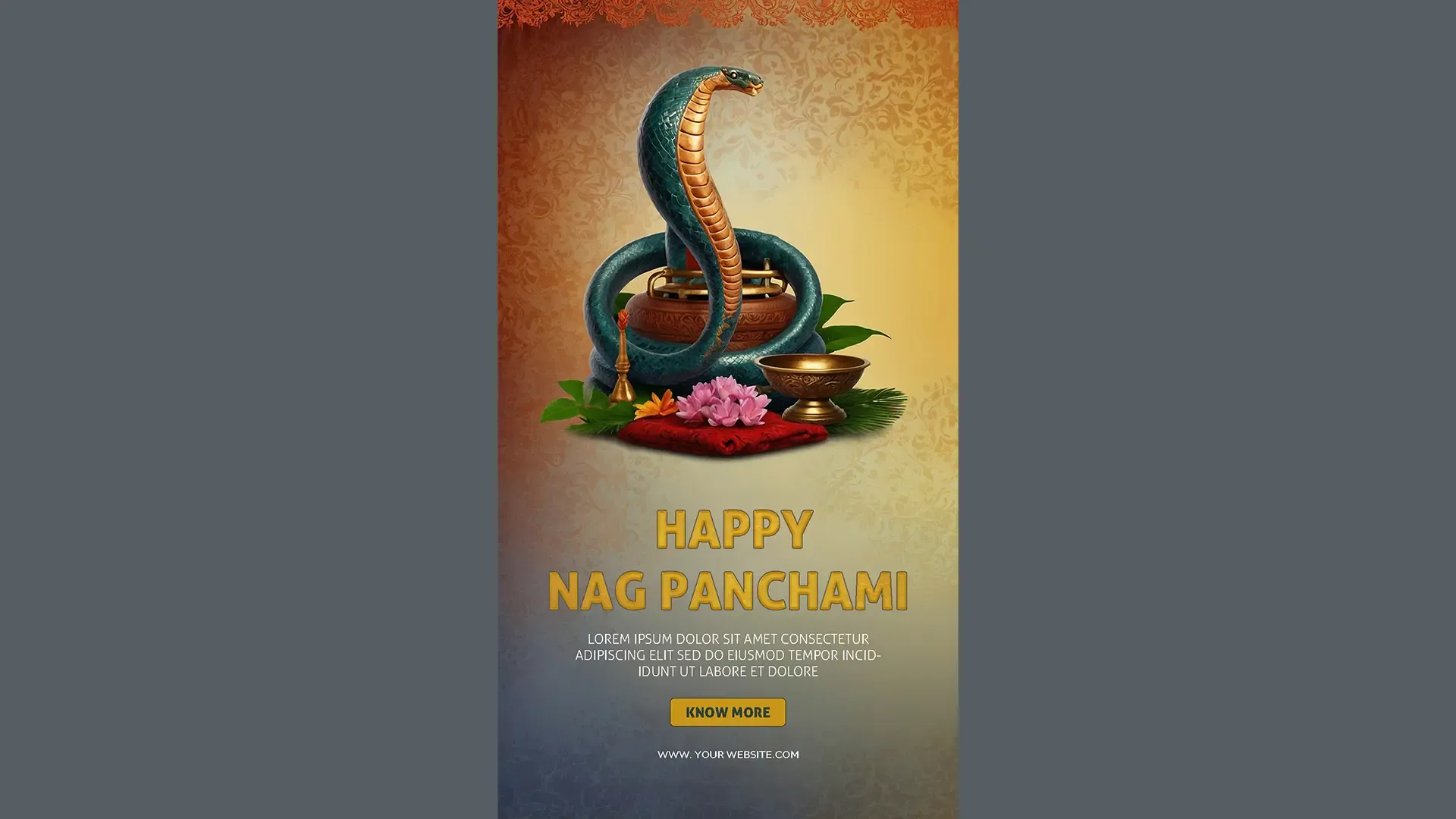 Elegant Nag Panchami Wishes Instagram Story Card image